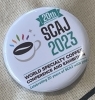 SCAJでもらった缶バッチ「SCAJイベントレポ！　国王が参加してきました✨」