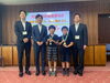 市長、市教育長、副教育長と「生徒2名が児童生徒栄誉賞を受賞しました【宮崎市のロボットプログラミング教室・習い事・プログラミング教室・ロボット教室】」