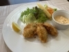 広島産カキのフライ　サラダ添え3個¥1382「旬の牡蠣フライ［南福島黒岩洋食屋］」