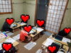 11月号の清書日……みんな真剣です。「久しぶりの全員出席です☺️」