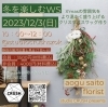 定員がありますのでお申し込みはお早めに♪「冬を楽しむWS開催‼︎クリスマススワッグ作り12/3」