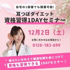 あなたも耳つぼ先生になりませんか？１日で取得！耳つぼ資格習得セミナー。江戸川区葛西・スタイルココ・毎月開催！