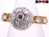 ポンテヴェキオ 美品 ダイヤ0.24ct フラワー デザイン リング 9