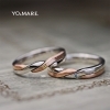 「【カラーツイスト】ピンクゴールドとプラチナをツイストしたコンビの結婚指輪オーダー作品」