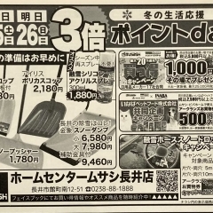 11月25日（土）～11月26日（日）の2日間お得なポイント3倍DAYを開催致します！