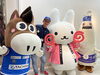 アスレくん、くるりん、ウドラと農民！「☆カラフル野菜の小山農園、立川立飛でマルシェ☆」