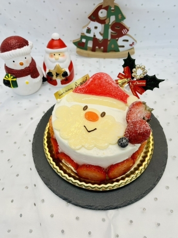 「こっちむいてサンタさん(クリスマスケーキ)【神辺町　スイーツファクトリーアンド】」