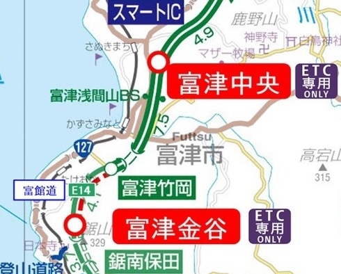 地図「富津中央ICと富津金谷ICがETC専用に!」