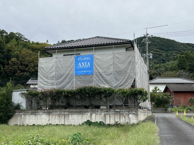 松江付近外壁塗装塗替えリフォーム。「外壁塗装　AXIA松江施工事例。」
