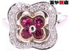 「ミラショーン 美品 ルビー0.40ct ダイヤ0.16ct フラワーモチーフ リング 13号 750 K18WG ホワイトゴールド販売中！ 玉や質店 千葉 市川市 本八幡」