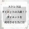 ダイエットのために自分を嫌いにならないでください！「ダイエットとストレスの関係」