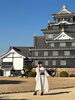 岡山城の前でのお写真　お母さまからいただきました。「TUZUMI問屋町レンタル着物　七五三　成人式前撮り　訪問着着付け　持ち込み無料」