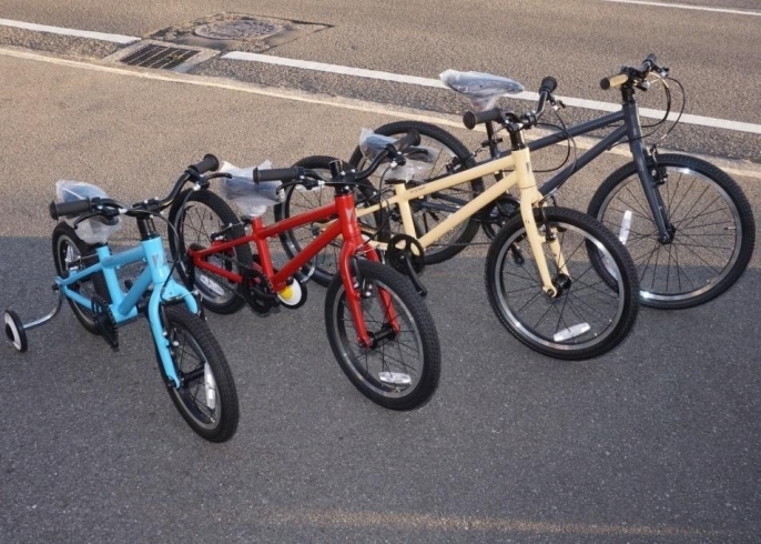 手前より14、16、18、20インチ「キャッシュバックセール! 「ライトウェイ ジット」自転車が大好きになるキッズモデル」