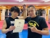 左:黒田選手　　右:打越代表「～見事な成績をおさめた会員さん～　FIELD-RING 千葉市美浜区〖JR稲毛海岸駅　駅近』キックボクシング＆ボクシング」