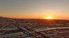 「上空からの荒川と日本海と夕日【期間限定2024新春キャンペーンお申込受付中】」