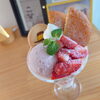 ふわふわミニバターといちごのぷりんパフェ「ふわふわミニバターといちごのぷりんパフェ」