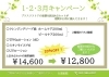 1.2.3月キャンペーン「1.2.3月　プラスリストアキャンペーン」