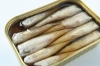 奥村佃煮の本モロコオイル漬け「第一回はちまんもん認定商品　奥村佃煮さんの本もろこオイル漬　ショッパー桜川にあります。」