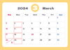 3月のカレンダー「2024年3月の定休日のお知らせです。」