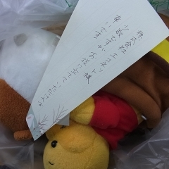 松戸市にお住みの方から郵送でぬいぐるみのご寄付とお手紙を頂きました。『千葉エコネット』