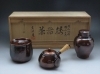 銅器 茶壺 小茶壺 茶道具 煎茶器 工芸品 置物（銅器 浮彫り道法