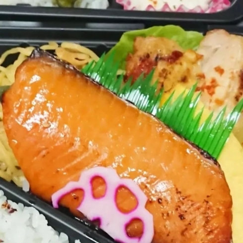 鮭味噌粕弁当「Instagramフォロワー数✨1000人✨達成！ヽ( ・∀・)ﾉ」