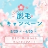 すべてのお客様が対象です！「春の脱毛キャンペーン」