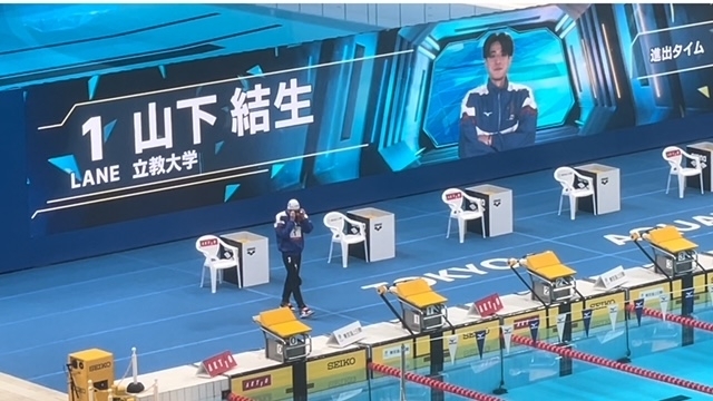 200ｍ背泳の決勝。NHKでばっちり紹介されました「競泳・国際大会代表選手選考会、200ｍ背泳ぎ決勝の結果…。」