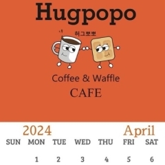 4月の営業カレンダー【福井韓国風カフェ Hugpopo ハグポポ】