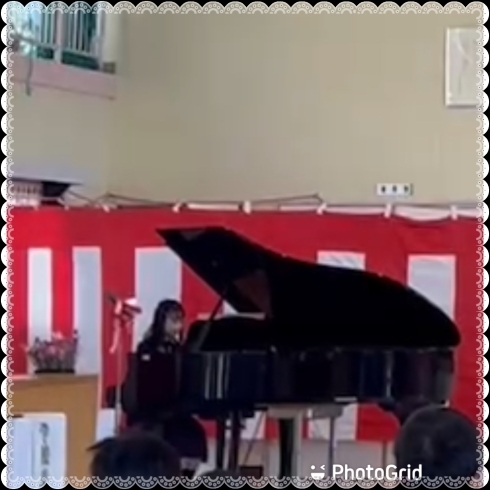「絆」の伴奏をしました「小学校卒業式の歌の、ピアノ伴奏頑張りました。新潟市西区のピアノ教室です。」