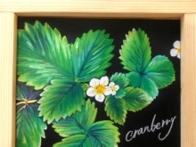 クランベリーの花と葉【高松市のチョークアート制作はアトリエリモンチェッロへ】