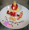 お誕生日プレート「シンガポールからようこそヴィラージュ.アキヨシへ♪　奥様のお誕生日の為のランチ。」