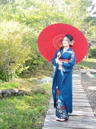 「釧路成人前撮り　お庭で撮影」