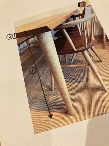 テーブルの高さと天板の厚さ「椅子を考えるとき  テーブルの高さはかっていただきたい　椅子・いす・チェアをお探しなら札幌の家具専門店『彩工房畑山』へ」
