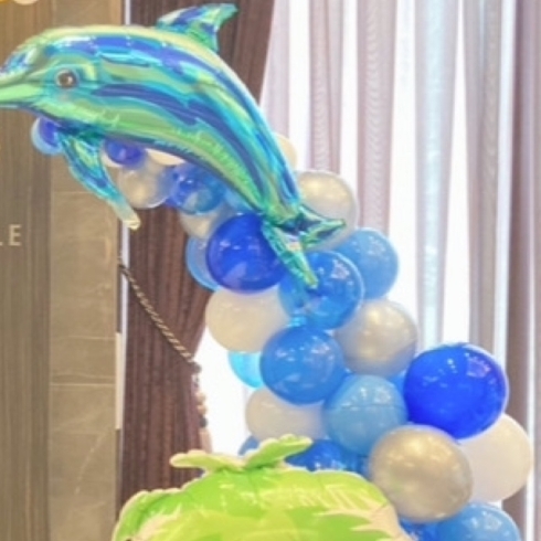 海のアレンジ🐬「イベント装飾🌊　【静岡市　バルーンギフト　風船　記念日　お祝い】」
