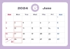6月のカレンダー「2024年6月の定休日のお知らせです。」