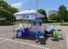 試合会場イベントスペース「ジェフレディース試合会場にて　美浜保健福祉センター・・・養育里親説明会開催！　子どもが家庭で育つ機会を　千葉事務所　都賀駅徒歩５分」