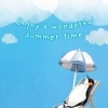 【さいたま市】新作の暑中見舞いハガキのテンプレート＿ペンギンのイラスト【浦和区・大宮】