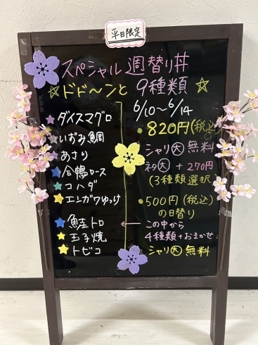 「6月10日〜6月14日の平日限定スペシャル週替わり丼&日替わり丼！」