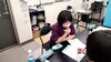 「酒井先生にも手伝ってもらって、たくさん質問対応できました。【夏期講習受講生受付中です】【大分市大道の少人数集団指導塾　小・中学生　王子・南大分・城南・上野ヶ丘・附属・大分西・大道・西の台・荏隈・金池・豊府】」