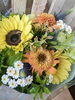 ひまわりの花束「夏のお花を束ねたブーケや、アレンジメント。。。とても爽やかで元気になります！」