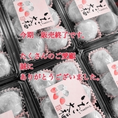 こし餡たっぷりいちご大福　今期終了です。　四国中央市の和菓子　洋菓子　ケーキ