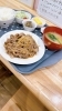 「生姜焼き定食と焼肉弁当…完食です‼️ 【明石　にぎりたて　おむすび　Cafe居酒屋　西明石駅近く　テイクアウト　Uber 出前館】」