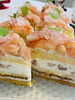 桃のショート「ジメジメの梅雨の時こそ　ポムケーキ🍰」