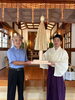代表の南井様と奉納記念「大麻（オオヌサ）奉納　船橋市　前原御嶽神社」