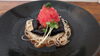 「「トマトと揚げナスのおろしうどん」」