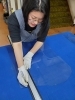 ガラスカット練習中「ただ今訓練中」