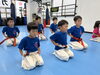 稽古の始まりと終わりに行う黙想🥋「7/11(木)の稽古風景≪ 明石/空手/スポーツ/運動/幼児/小学生/お稽古/習い事≫」