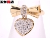 「ポンテヴェキオ Ponte Vecchio ダイヤ0.22ct ハートムービング リボン リング 8号 18K YG 販売中！ 玉や質店 千葉 市川市 本八幡」