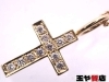 SJX ダイヤ0.07ct クロスペンダント ネックレス 750 K18YG イエロー 